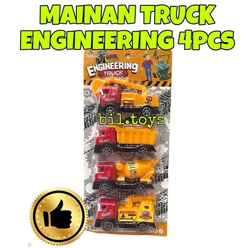 MAINAN MOBIL TRUCK KONSTRUKSI ENGINEERING ISI 4pcs OCT6337