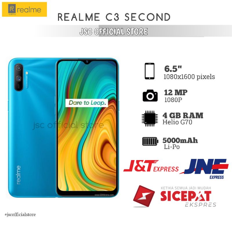 Realme C3 second/bekas Ram 3/32 mulus no minus like new garansi panjang