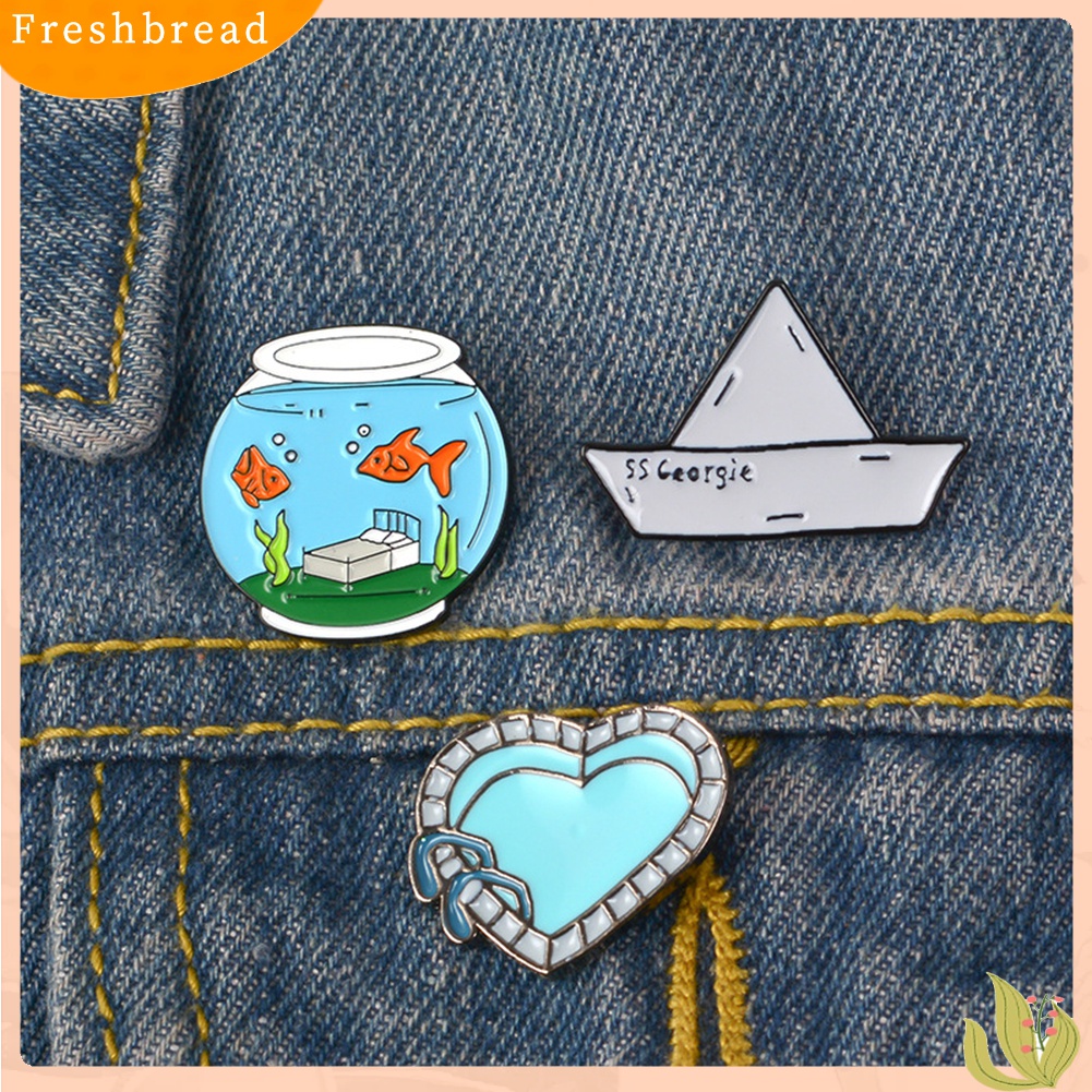 [ TERLARIS]Fishbowl Boat Heart Brooch Pin Denim Jacket Collar Backpack Badge Jewelry Gift