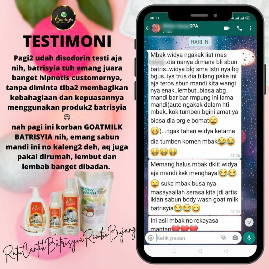 sabun mandi cair Body wash goatmilk batrisyia herbal susu kambing soap batrisya batrisia 500ml promo