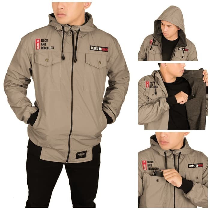 Jaket Parka Pria Parasut Waterproof Original Parasit Dewasa Terbaru Ukuran Jumbo M L XL XXL XXXL