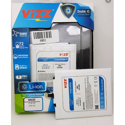 Baterai Vizz XIAOMI BN30 REDMI 4A DOUBLE POWER VIZZ