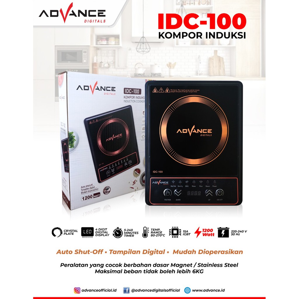 Kompor induksi advance idc 100 kompor listrik advance idc100 | Shopee