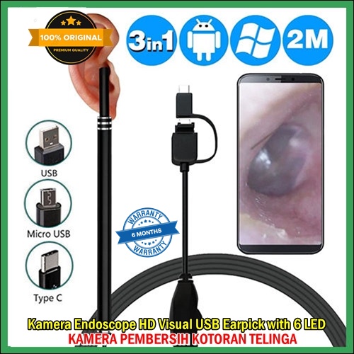 TERBARU camera endoscope ear cleaner korek kuping kamera alat pembersih kotoran teling aman terbaik 