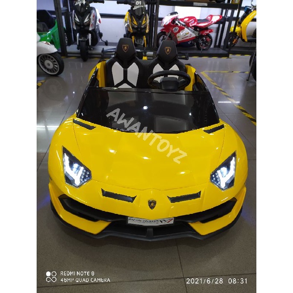 Mobil Aki Anak Lamborghini Aventador SVJ Yellow