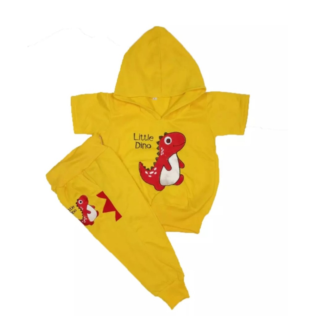 SETELAN SWEATER HOODIE DINO 1-5 TAHUN SETELAN ANAK LAKI LAKI SETELAN ANAK PEREMPUAN