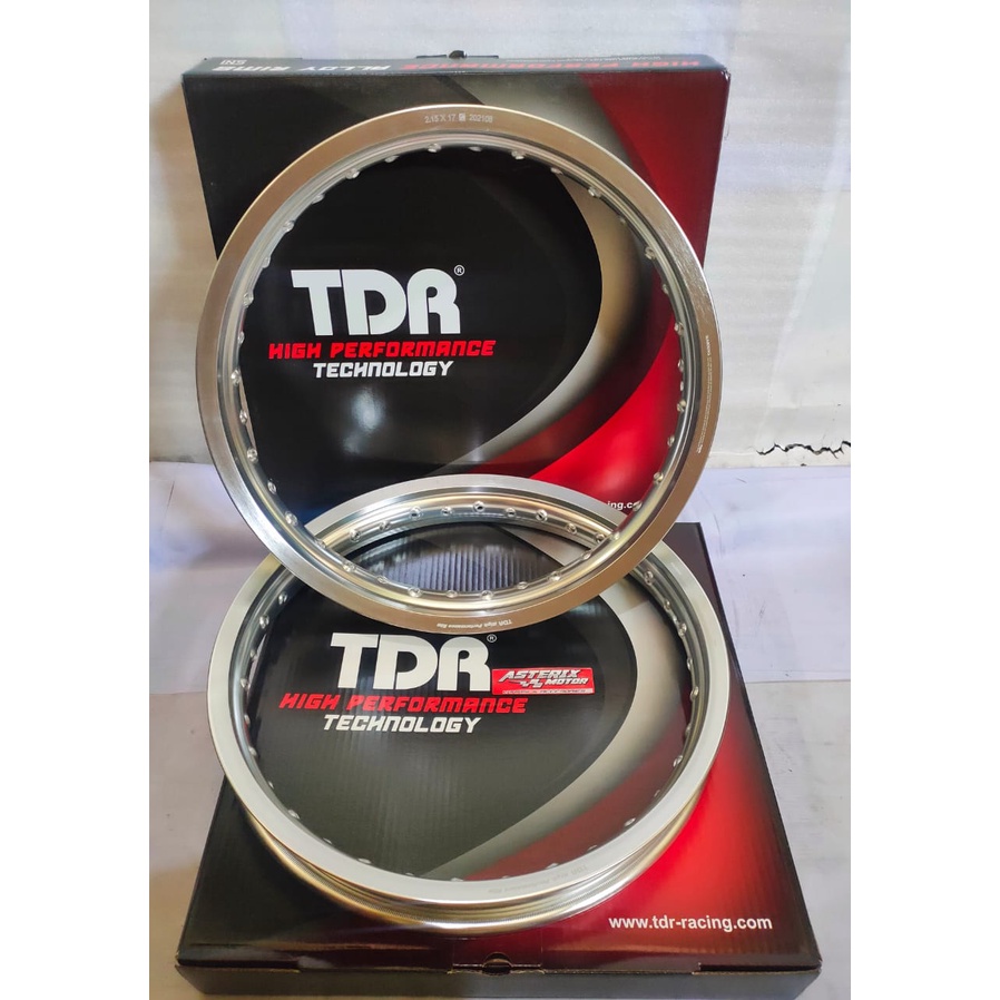 Velg Pelek Pelk Felk Ring Rims Motor TDR WX Kotak Warna Silver ring 17X140.160.185.215 Dan 18X160/18