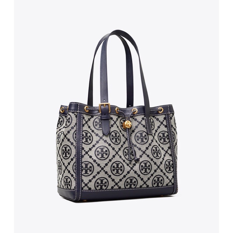 TORY BURCH T MONOGRAM JACQUARD SMALL TOTE BAG