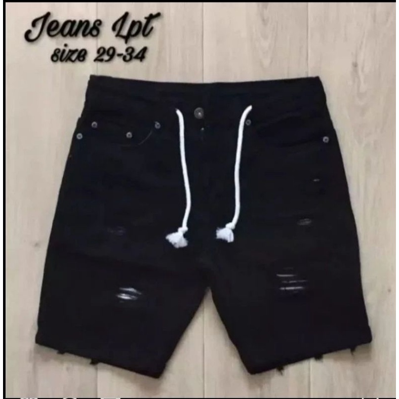 [Bisa COD]Celana jeans pria pendek sobek
