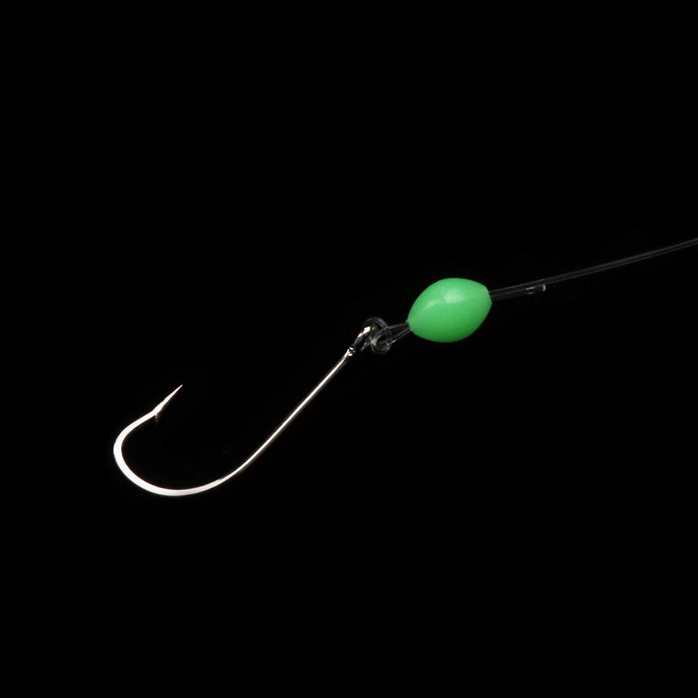 Lanfy Manik-Manik Pancing Fishing Tackles Malam Memancing Oval Memancing Rig Plastik Treble Hook Glowing Wastafel Beads