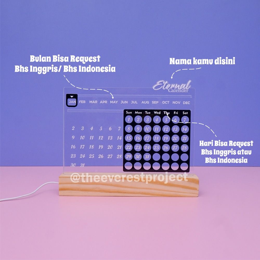 

Kalender Abadi / Kalender Estetik / Kalender Aestetic / Kalender Meja / Kalender 2023 / Kalender Meja Custom