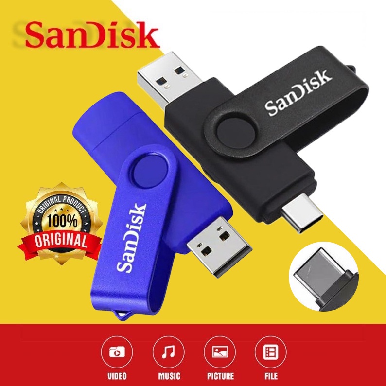 SANDISK FLASHDISK OTG TYPE C USB 32GB/64GGB/128GB FLASH DRIVE ULTRA DUAL USB 3.1SanDisk flsahdisk hp