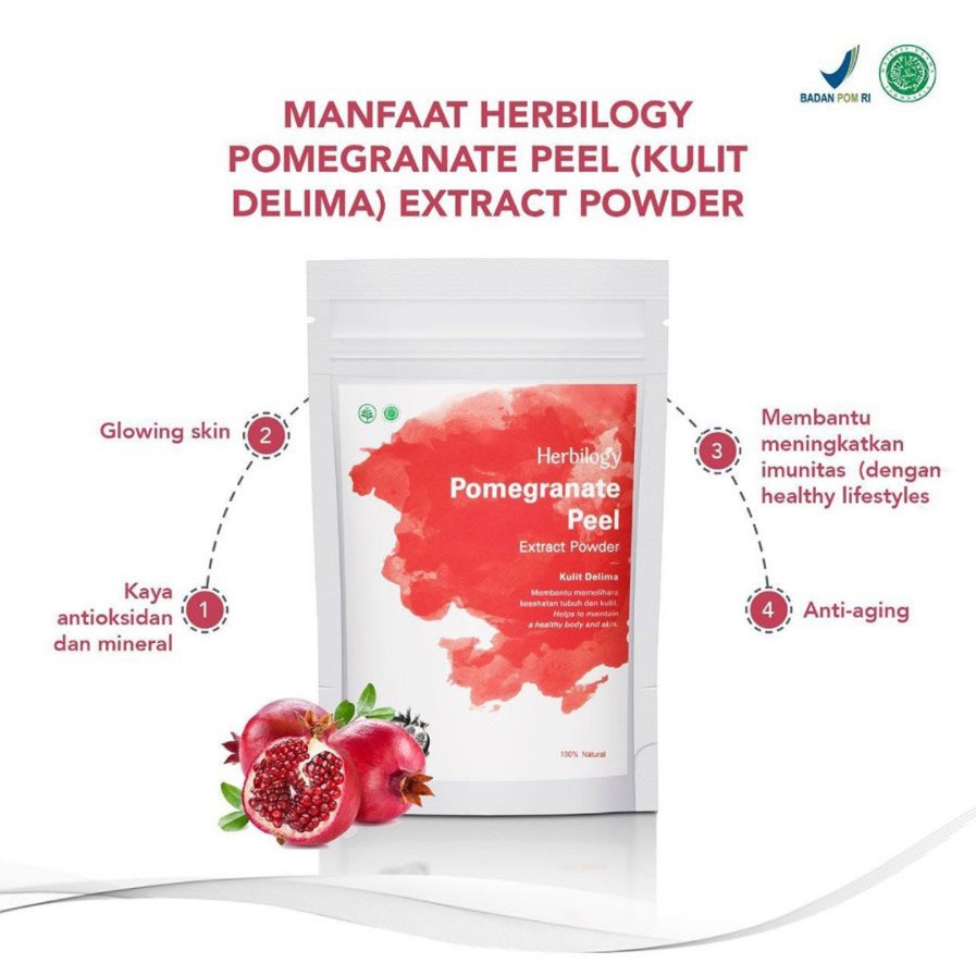 Herbilogy Pomegranate Peel Extract Powder (Kulit Delima) 100g