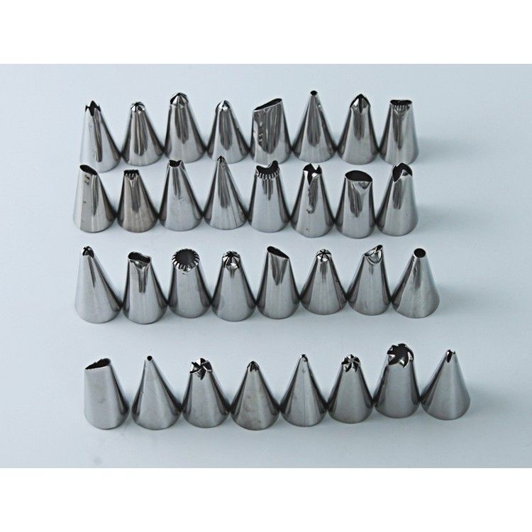 Set Spuit 32 pcs Stainless Steel / Alat Dekorasi Kue Piping Rusia Nozzle / Alat Hias