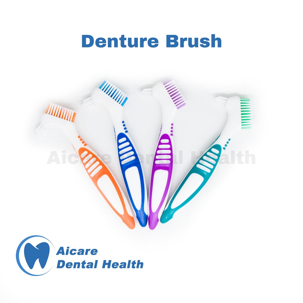 Denture Brush - Sikat Gigi Palsu TERBARU - Double Head Design TERMURAH