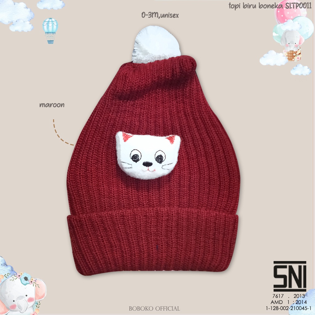 BOBOKO Topi Bayi newborn rajut little cat 0-3 bulan