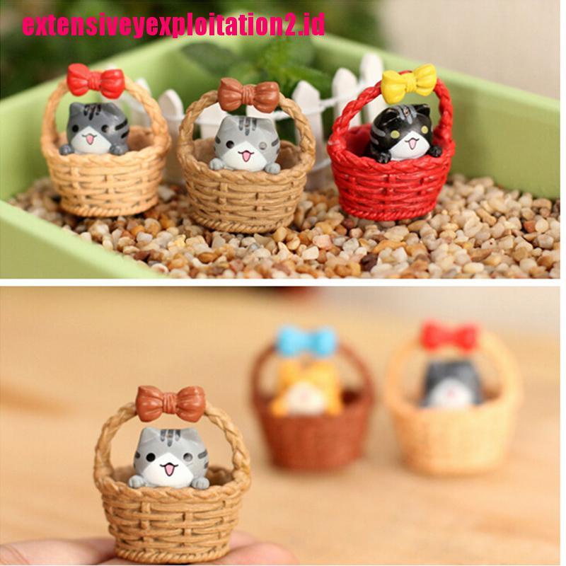 &lt; E2id &amp; &gt; Miniatur Kucing Bahan Resin Untuk Dekorasi Rumah Boneka