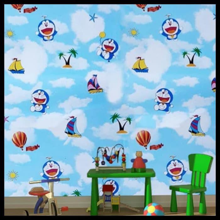 Wallpaper Stiker Dinding Doraemon Koboi Awan 10m X 45cm CY1152 Bahan PVC