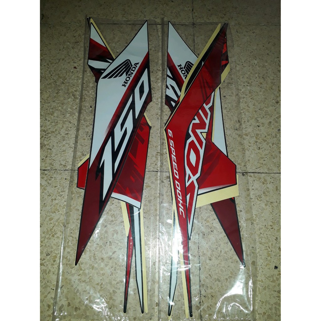 Stiker striping sticker honda sonic 150 R 2018 merah hitam