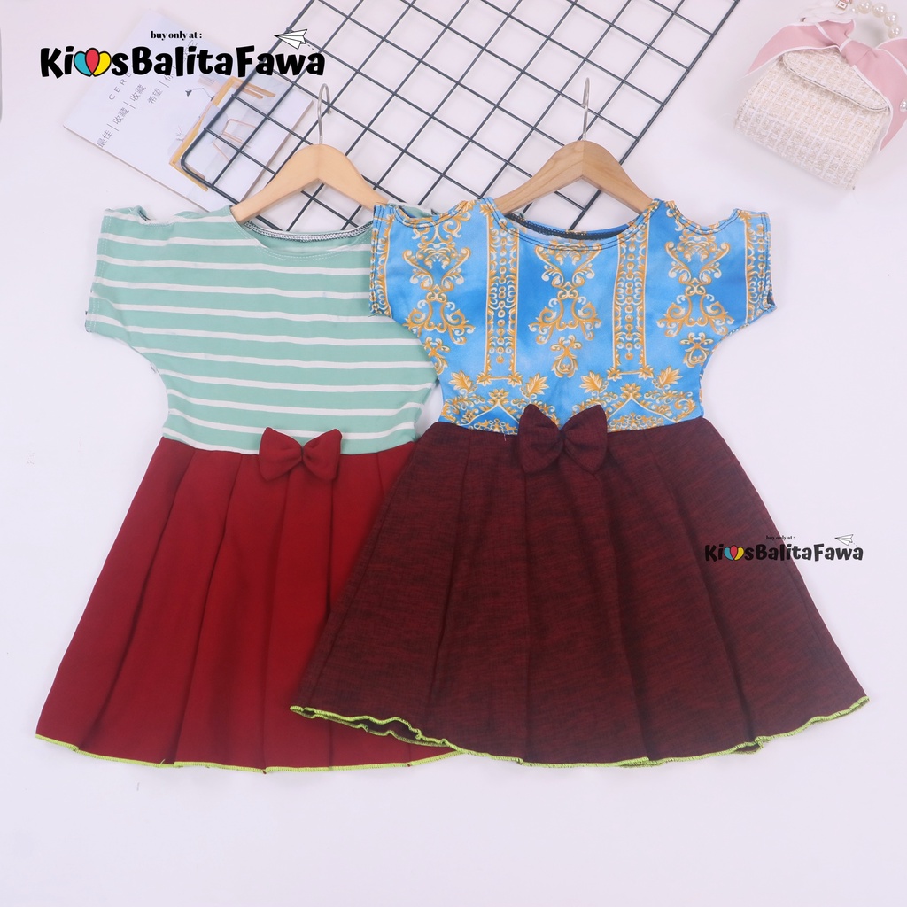 Dress Sabrina Pita 2-3 Tahun / Dres Anak Perempuan Murah Baju Cewek Dres Lengan Balita Pesta Fashion