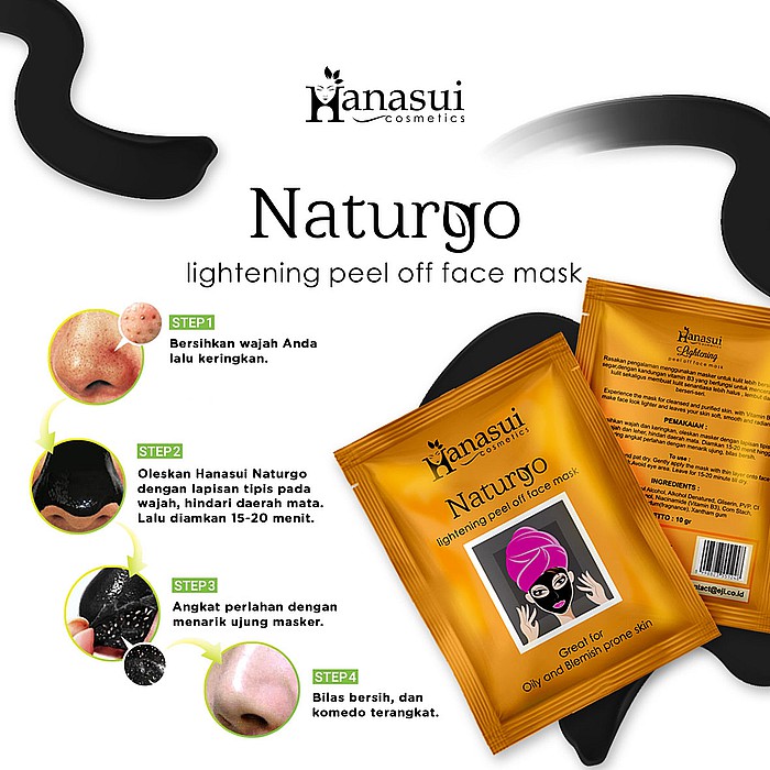 SACHET - HANASUI NATURGO Lightening Peel Off Mask ❤ jselectiv ❤ Masker Lumpur Peel Off HANASUI NATURGO - ORI✔️BPOM✔️VIRAL✔️COD✔️
