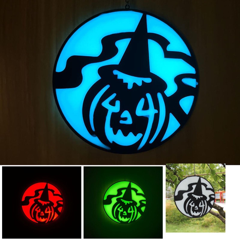 Liontin Bentuk Labu Bahan Kaca Luminous Untuk Hadiah Halloween
