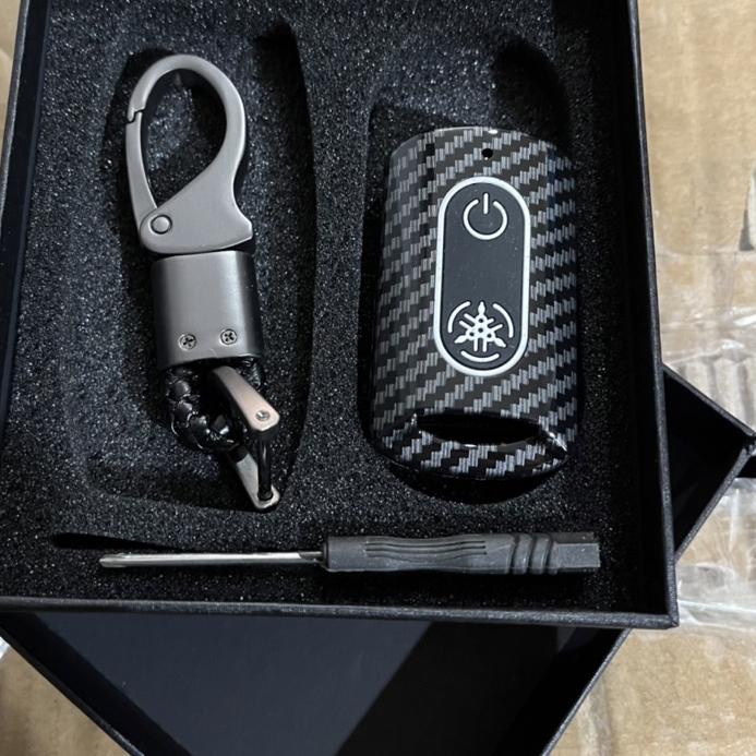 Karbon Cover Remote Kunci Smart Key Motor Yamaha AEROX NMAX LEXY FAZZIO Premium Keyless