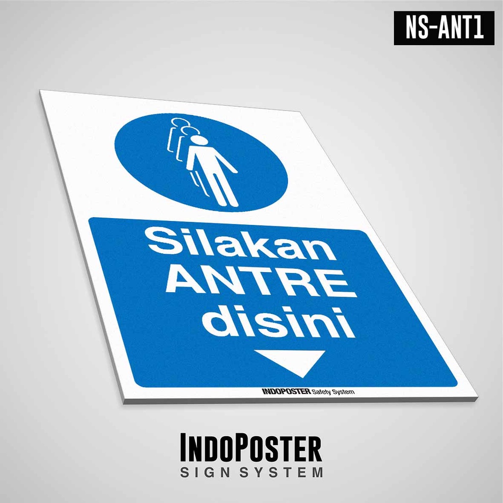 

Safety Sign K3 PVC ISO Silakan Antre Disini M 45x30cm