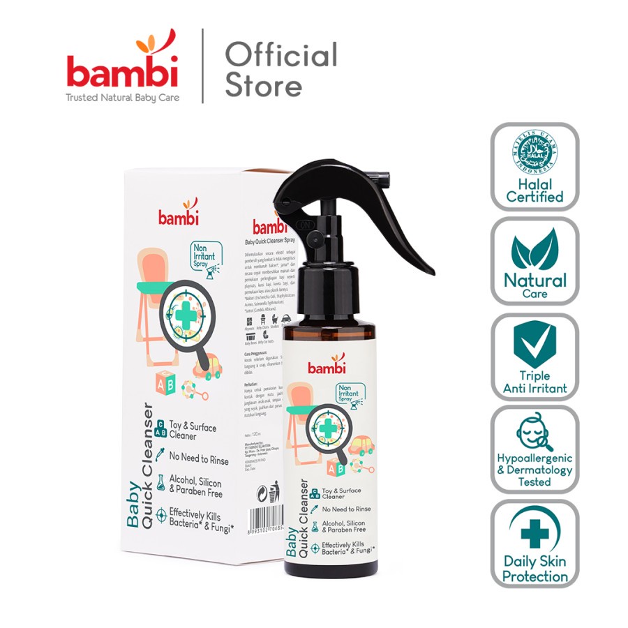 Makassar Bambi Baby Quick Cleanser Spray 120ml / Pembersih Perlengkapan Bayi
