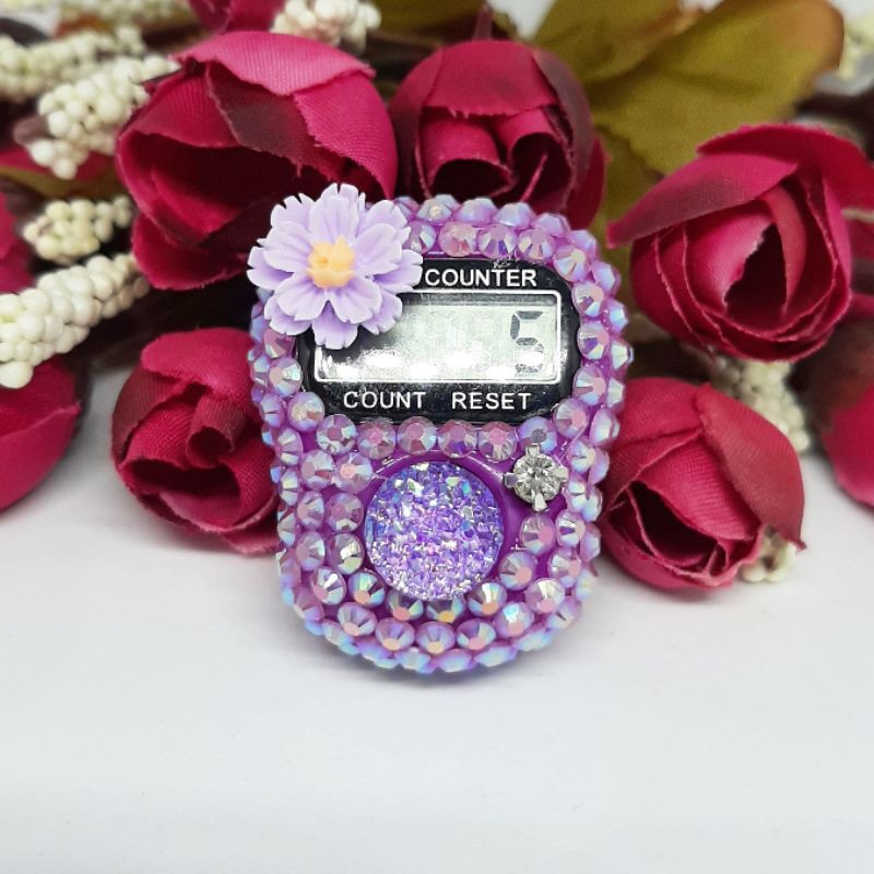 tasbih digital ungu muda kilau dahlia tasdig alat hitung dzikir zikir doa oleh oleh haji umroh