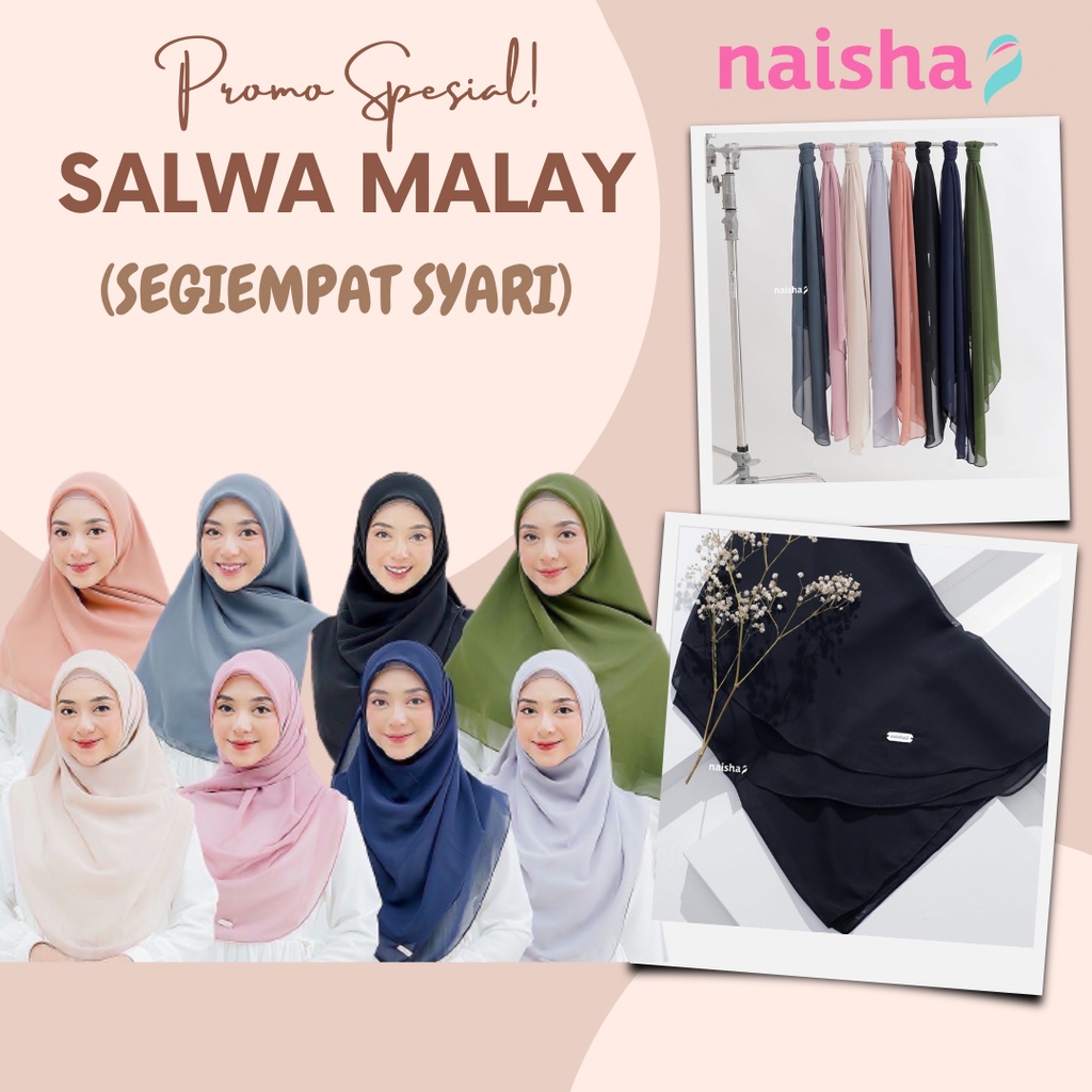 SALWA MALAY BY NAISHA HIJRAH OFFICIAL HIJAB MALAYSIA BAHAN CERUTI HYCON KERUDUNG SYARI LOOK MALAYSIA