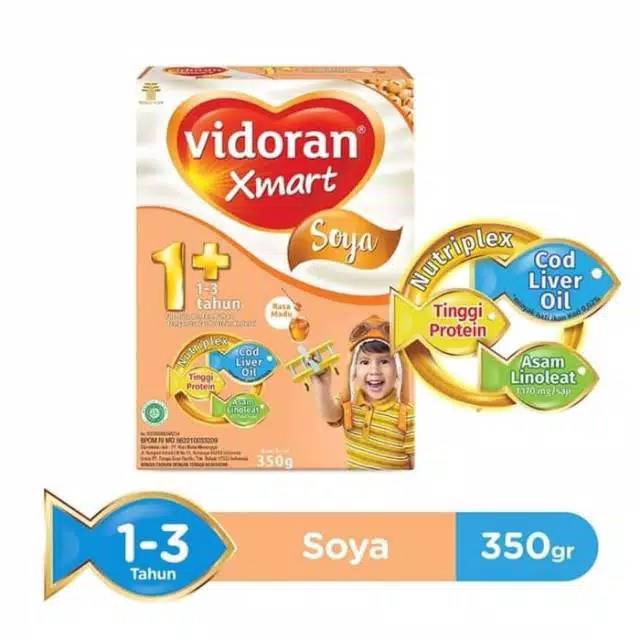 Vidoran Susu Formula Xmart 1+ Soya Madu 350gr / Vidoran Xmart Soya 1+ Madu