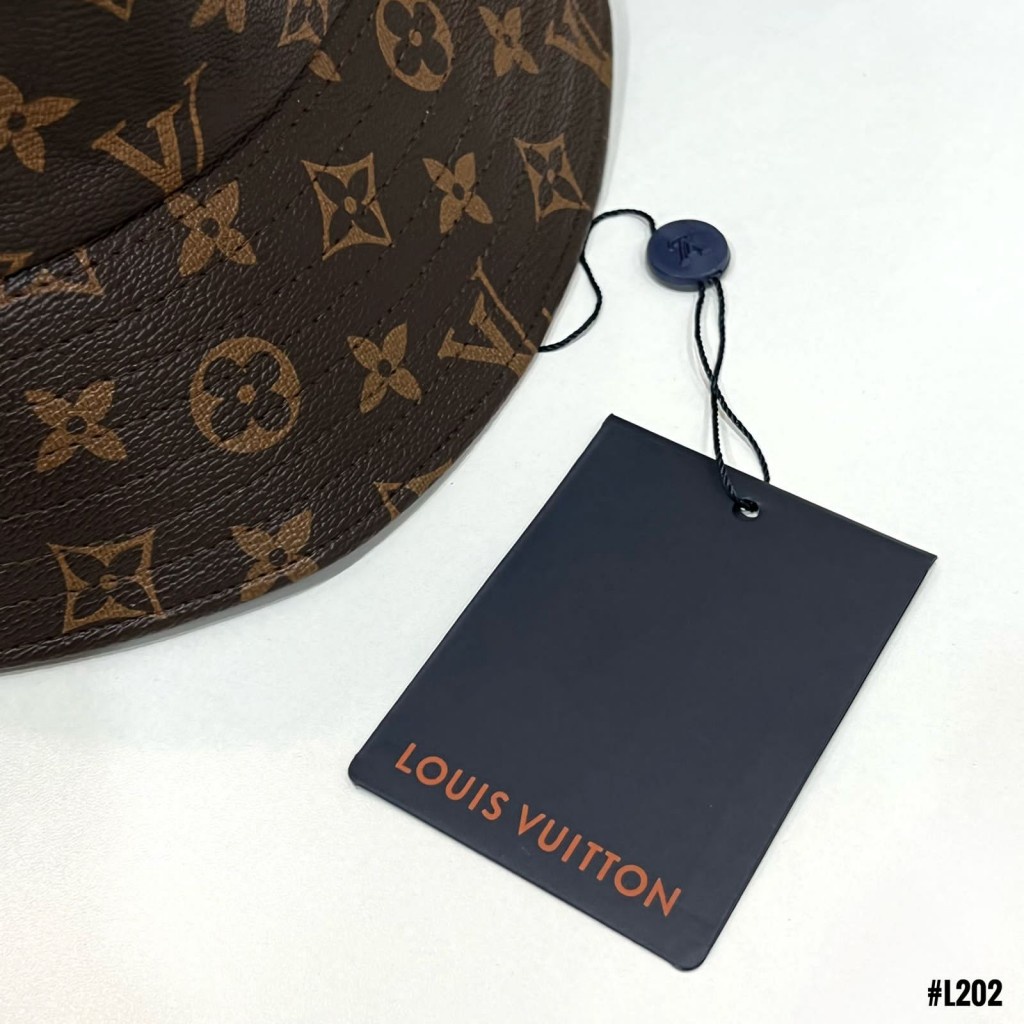 TOPI Monogram Leather Cap Hat One Size L202