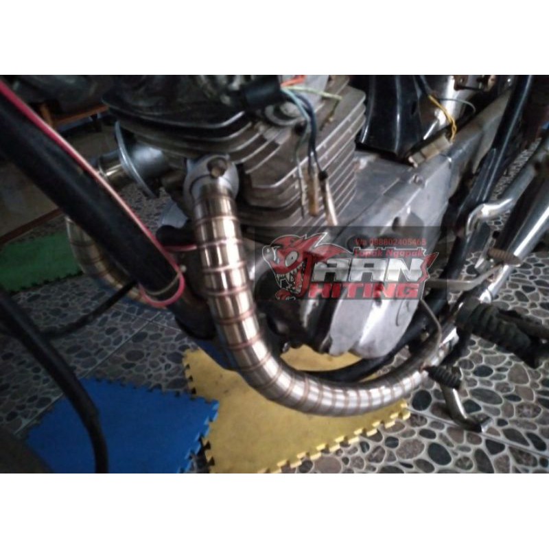 Knalpot Ekzos Cb Twin Port cb 100 cb 125 twin port dobel knalpot stainlis stenles