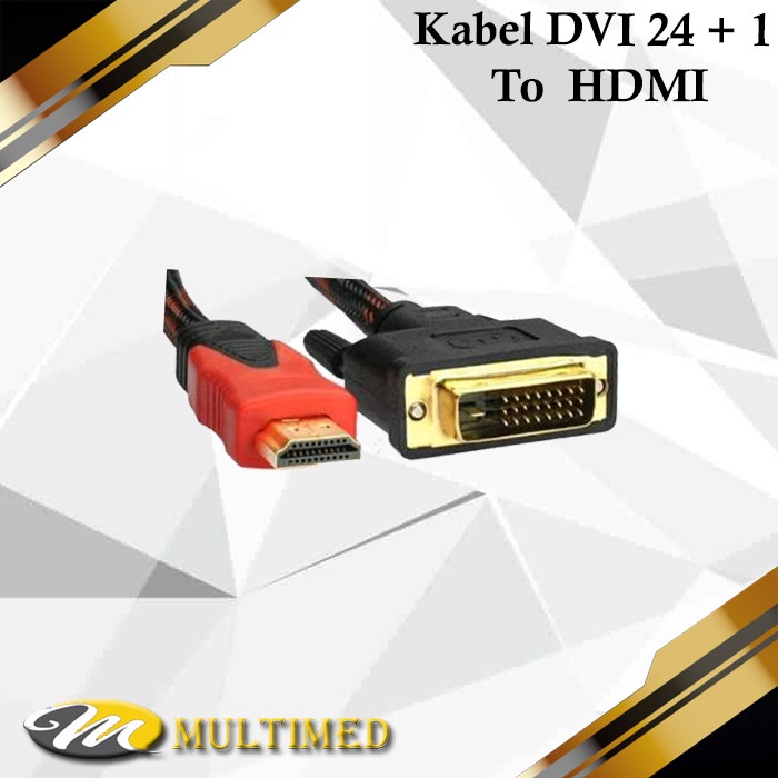 Kabel DVI 24+1Pin To HDMI 1,5 Meter Jaring