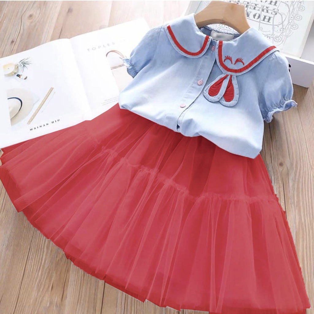 FWG - DRESS BUNNY KIDS TILE / BAJU DRES ANAK CEWEK / MINIDRESS / DRESS ANAK / PAKAIAN ANAK TERBARU