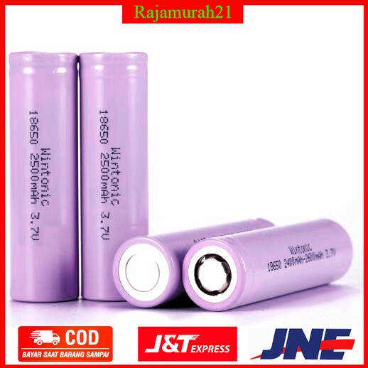 Baterai 18650 INR 3.7V 2500mAh Flat Top