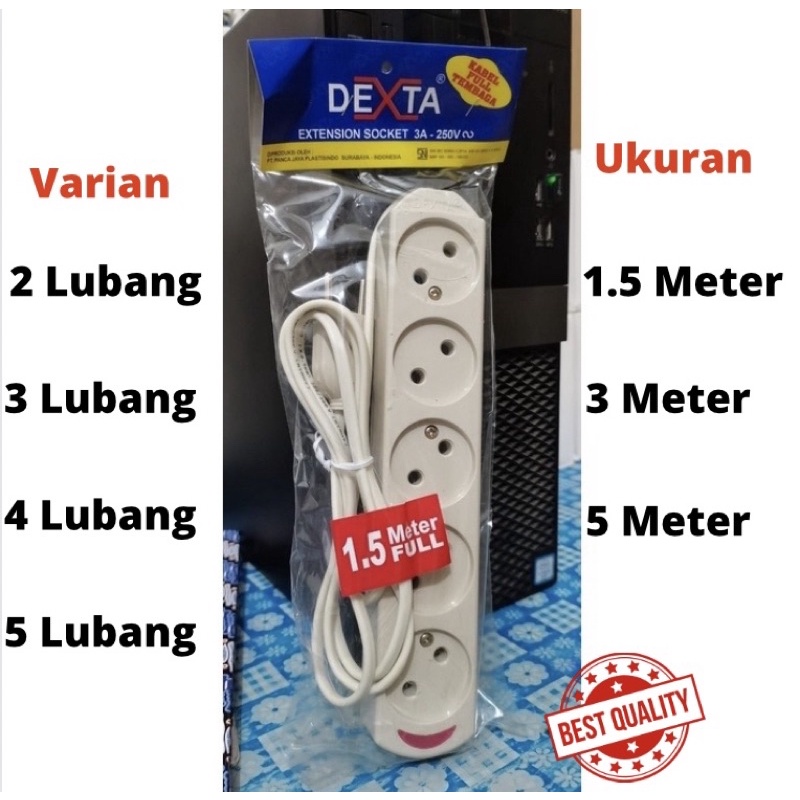 BEAUTY JAYA - [ BISA COD ] PROMO!! DEXTA Stop Kontak Gepeng SNI 3 5 1.5 Meter Full Kabel TERMINAL 2/3/4 Lubang