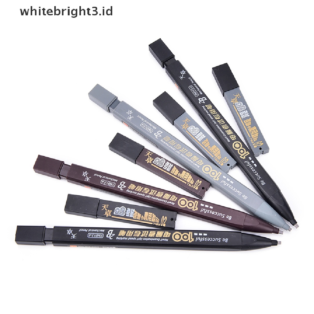 (whitebright3.id) Pensil Mekanik 2B Dengan Isi Ulang Untuk Ujian