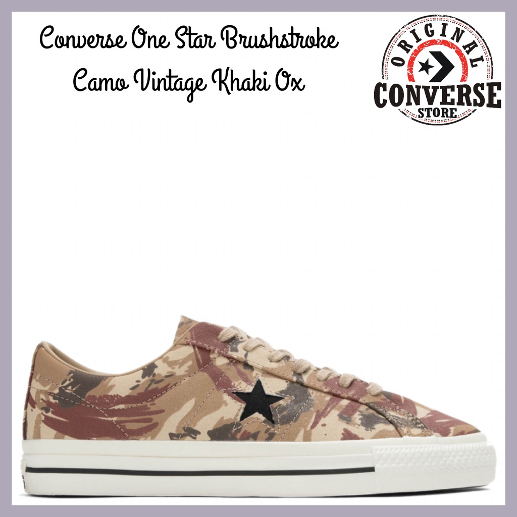 ORIGINAL CONVERSE ONE STAR BRUSHSTROKE CAMO VINTAGE KHAKI Ox A03678 MENS