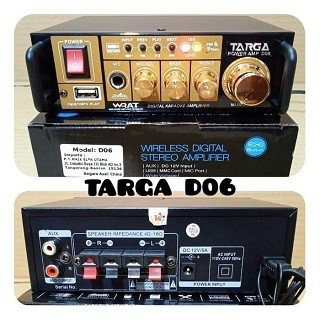 Amplifier power mixer karaoke targa d06 d 06 stereo