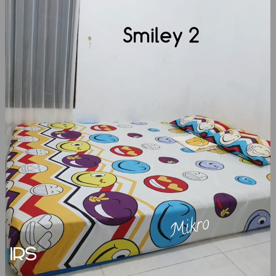 Seprai Homemade karakter anak dan bunga motif Smile 2