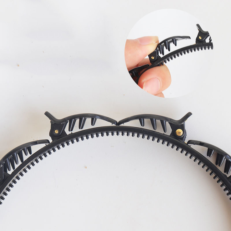 Women Hair Band Clip with Bangs Fixed Artifact Multi-layer Hollow Braided Hair Headband