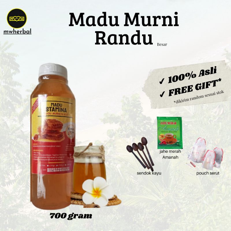 

mwherbal Madu STAMINA 700 gram, Madu Murni Stamina, Madu Randu