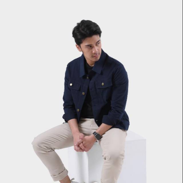 CANVAS SUEDE TRUCKER NAVY XL