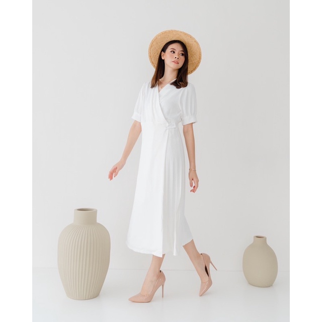 Mirae Dress // White Dress Korea Dress Putih Dress Midi Wanita