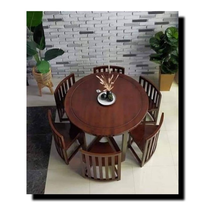 KURSI MAKAN BULAT MEJA MAKAN MINIMALIS MEJA MAKAN BULAT JATI JEPARA