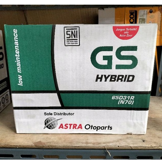 Aki Mobil N70 65D31R GS Astra hybrid untuk Mitsubishi L300, Kuda Diesel, Truck engkel 12volt - 70amp