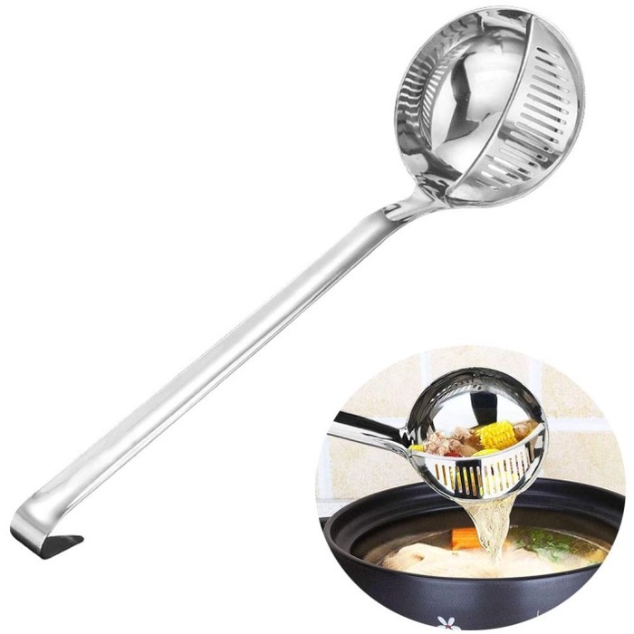 Centong Sendok Saringan Sup 2in1 Hotpot Shabu Stainless Sus 304 32cm