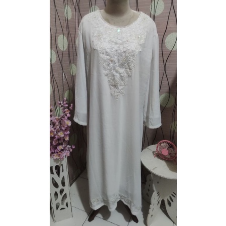 PRELOVED MIDI / LONG TUNIK PUTIH JUMBO